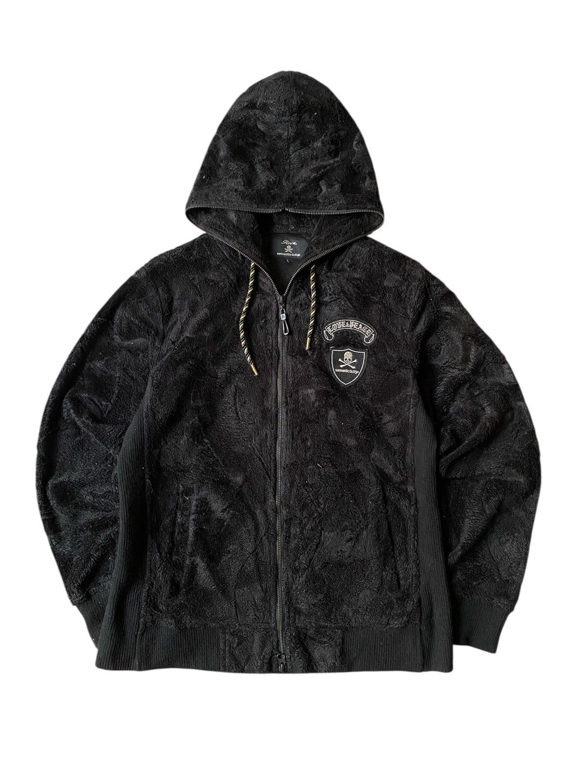 Roen Roen Zip Up Hoodie Love And Peace Skull | Grailed