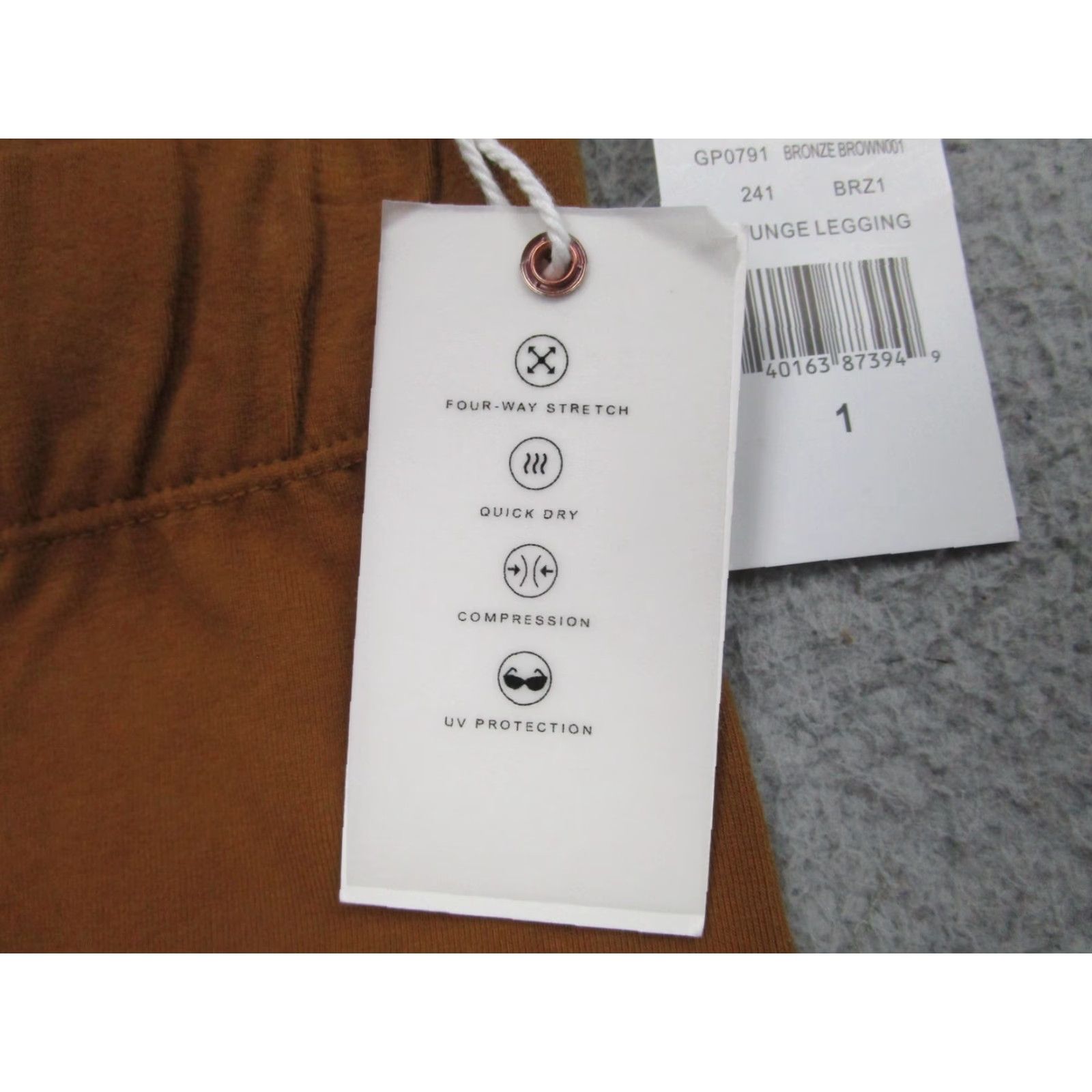 Good American Good American Women's Lounge Leggings Size 1 Brown Cotton Spandex High Rise Quick Dry Activewear Size 25" / US 0 / IT 36 - 7 Thumbnail