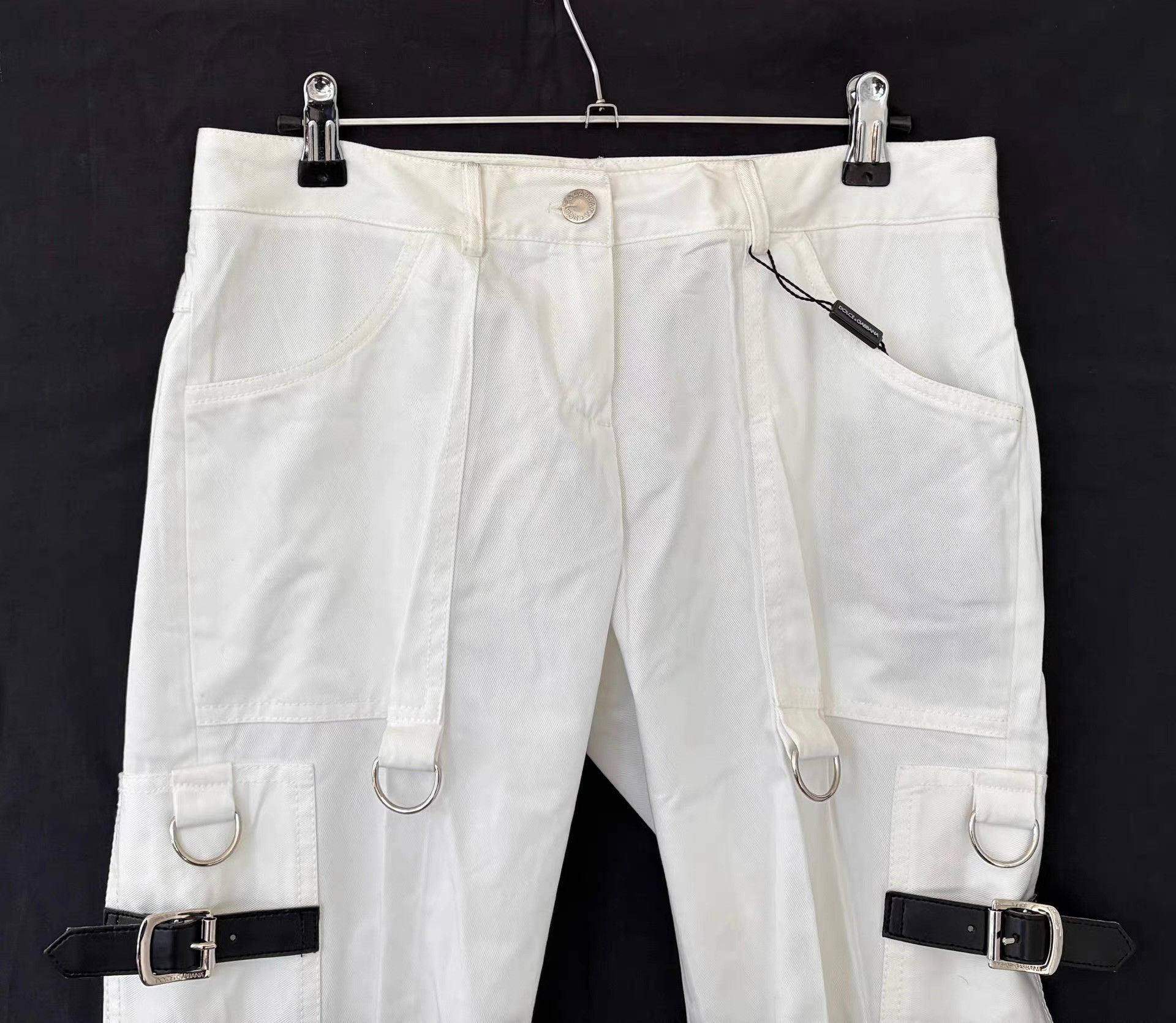Dolce & Gabbana Dolce & Gabbana 2003SS Women's White Lace-Up Trousers Ｑ21 Size 40" / US 18 - 6 Thumbnail