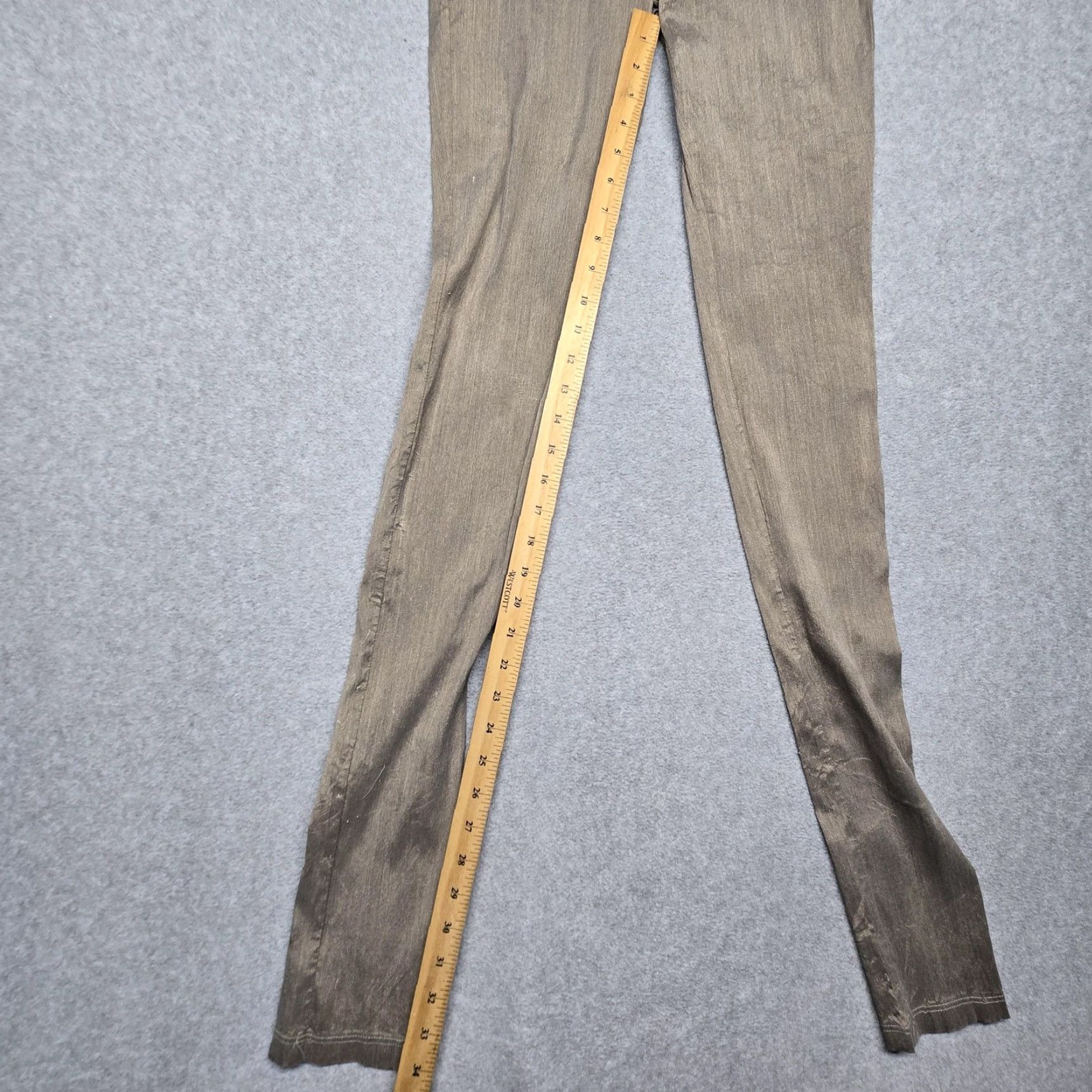 Vintage Dušan Dress Pants Womens L Beige Silk Blend Skinny Leg Stretch Made In Italy Size 36" / US 14 / IT 50 - 6 Thumbnail