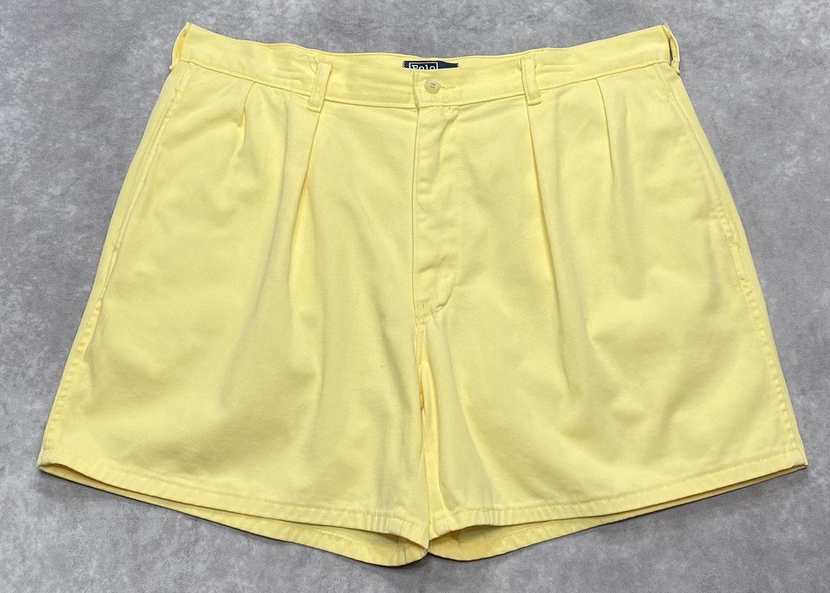 Polo Ralph Lauren 80’s Vintage Polo Ralph Lauren Bright Yellow Chino Shorts Size US 36 / EU 52 - 1 Thumbnail