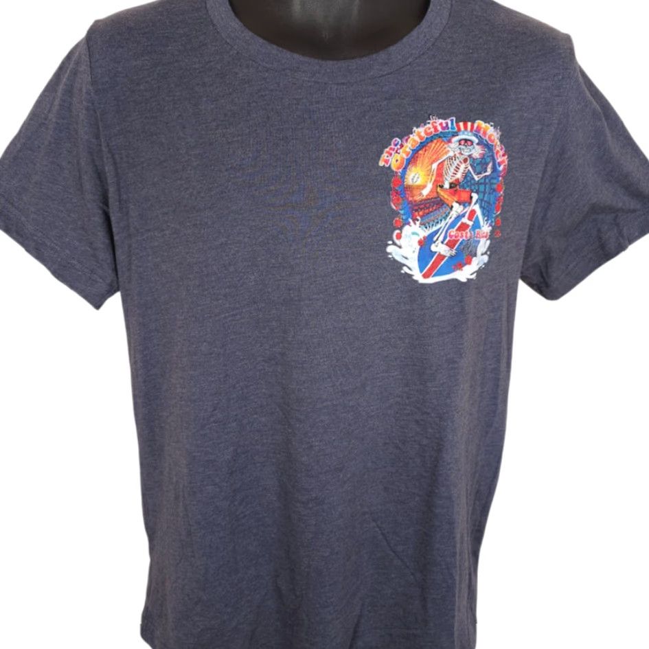 VINTAGE Grateful Hotel T Shirt Mens Gray Costa Rica Skeleton Dead Surfing Bella + Canvas M