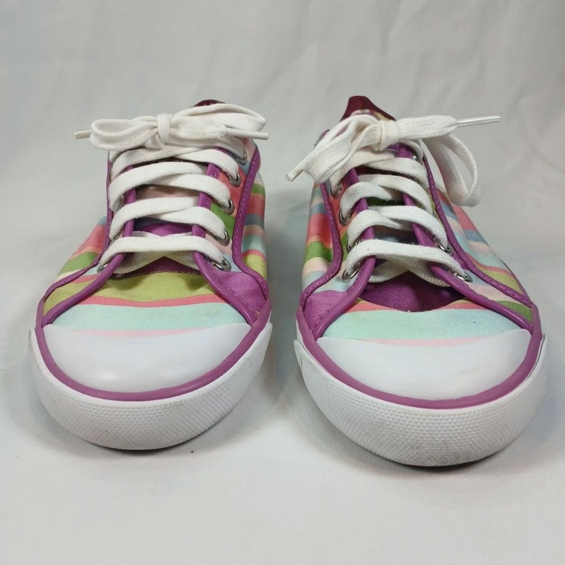 Coach Coach Barrett Pastel Stripes Canvas Sneaker Women 7.5B Multicolor Lace Up Casual Shoes Size US 8 / IT 38 - 5 Thumbnail