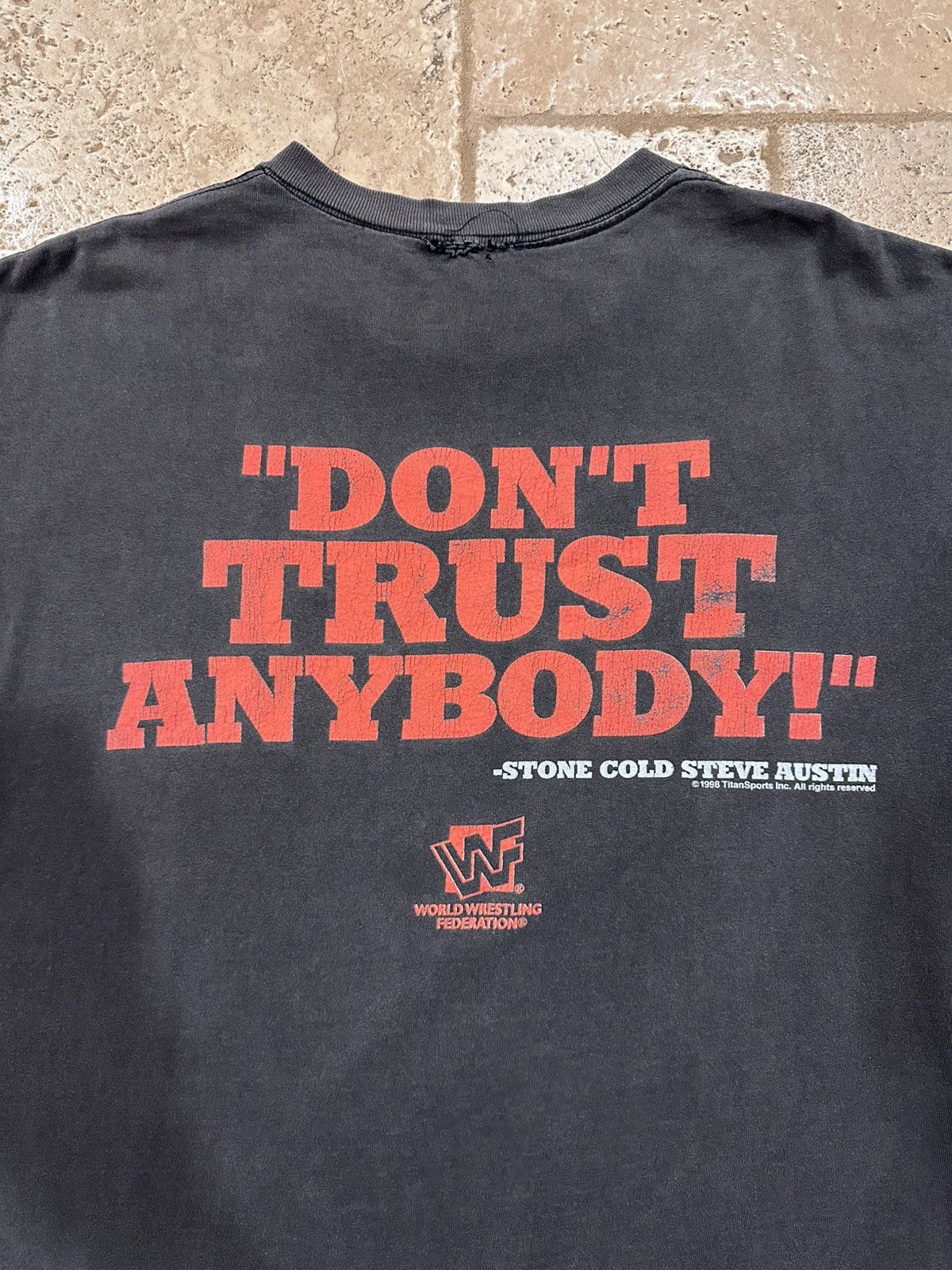 Vintage Vintage Stone Cold Steve Austin Don’t Trust Anybody WWF Tee Size US XL / EU 56 / 4 - 12 Thumbnail