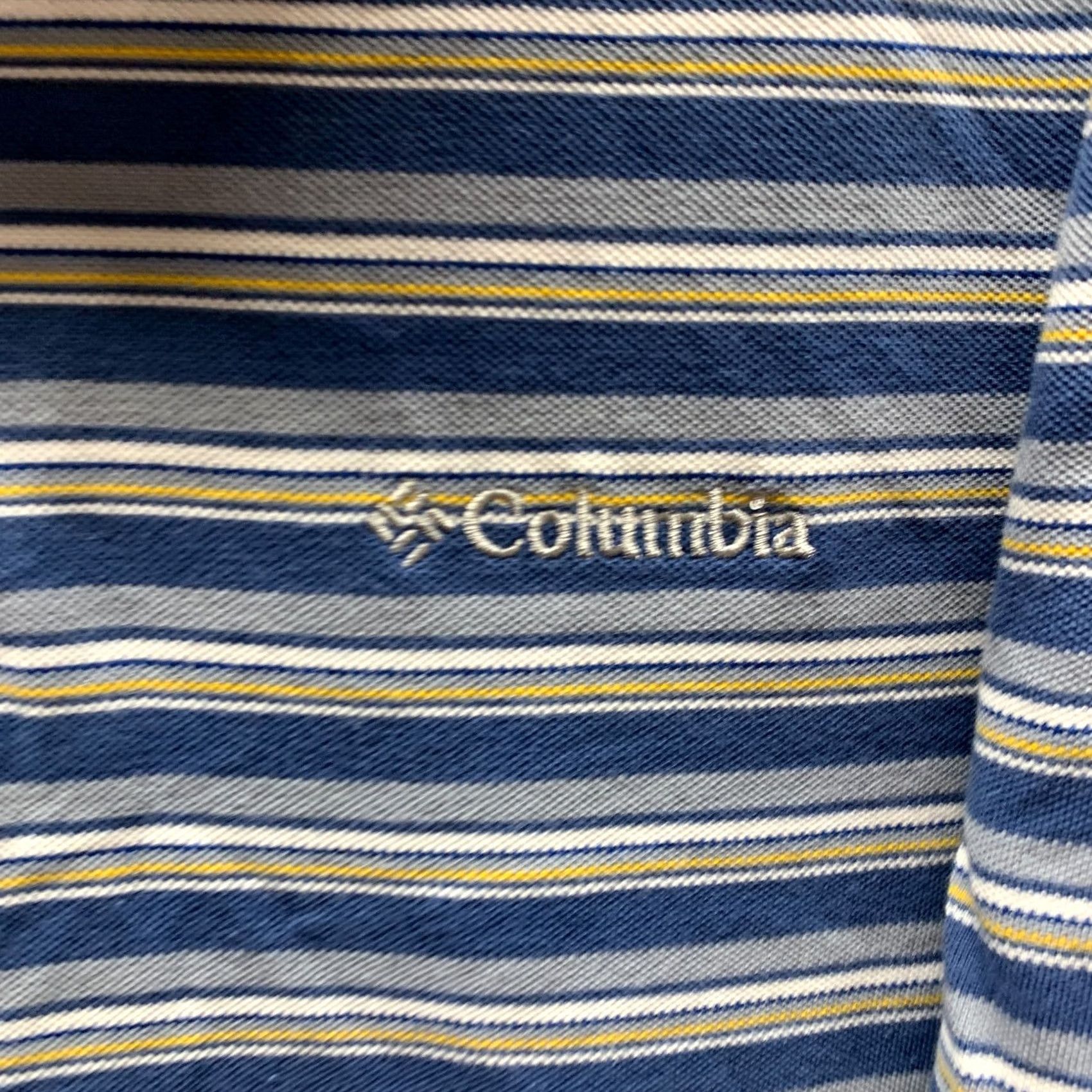 Vintage Columbia Polo Shirt Adult XL Blue White Striped Omni Shade Mens Size US XL / EU 56 / 4 - 4 Thumbnail