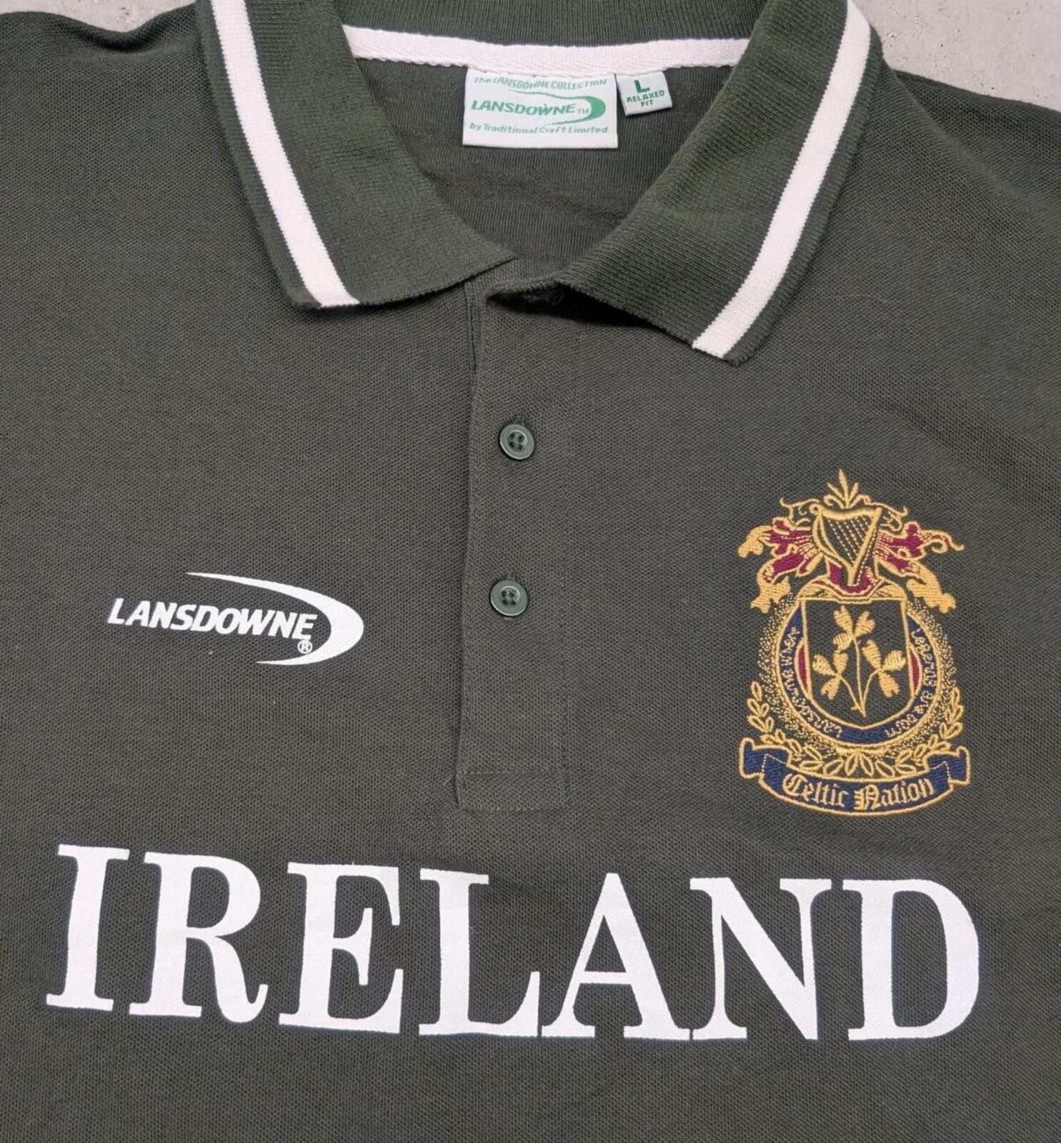 Rugby Ralph Lauren Lansdowne Ireland National Team Green Rugby Polo Jersey Size US L / EU 52-54 / 3 - 2 Thumbnail
