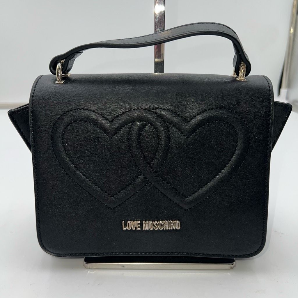 Other Love Moschino Double Heart Vegan Leather Top Handle Bag Size ONE SIZE - 1 Thumbnail