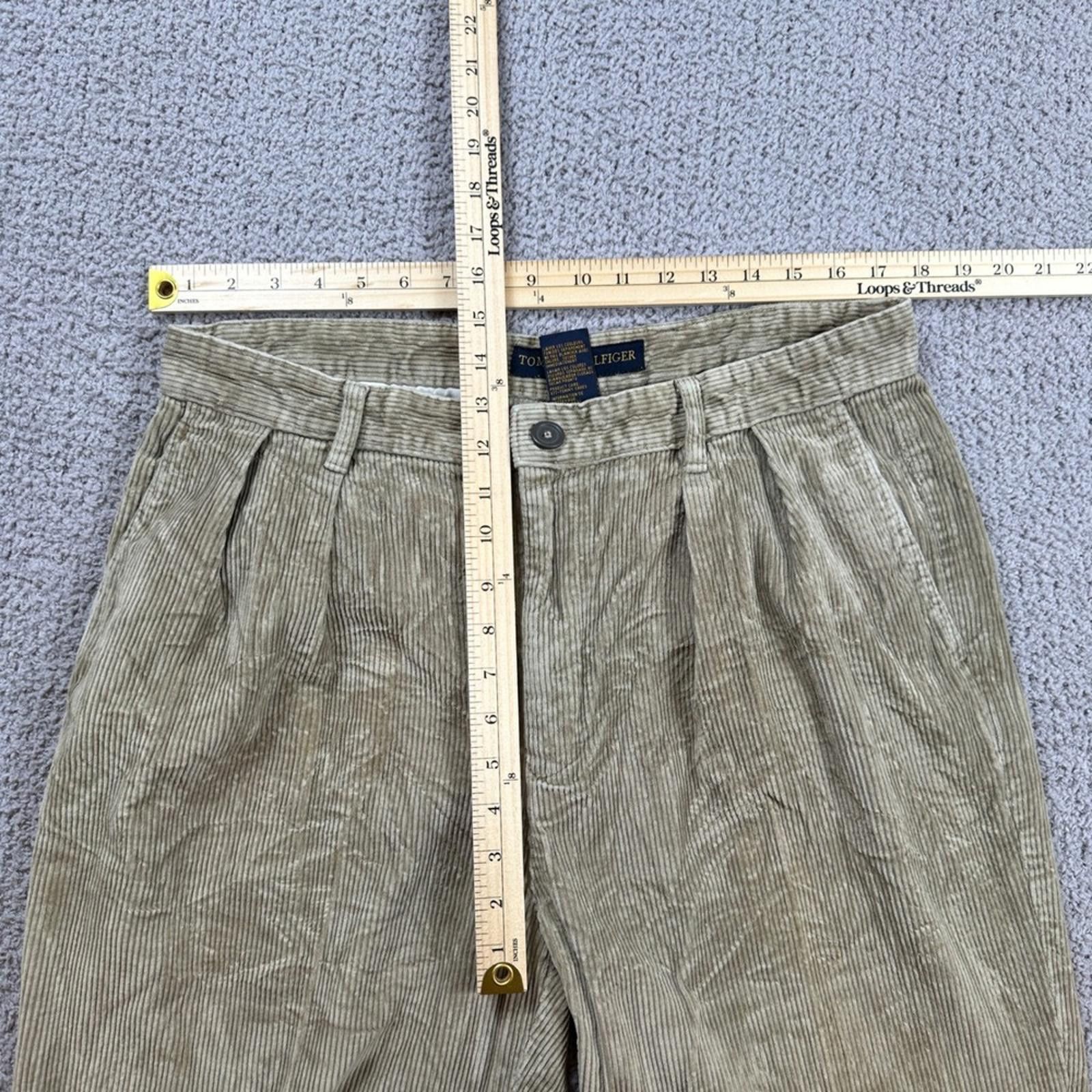 Tommy Hilfiger Tommy Hilfiger Corduroy Pants 36x32 Mens Tan Pleated Front Size US 36 / EU 52 - 3 Thumbnail