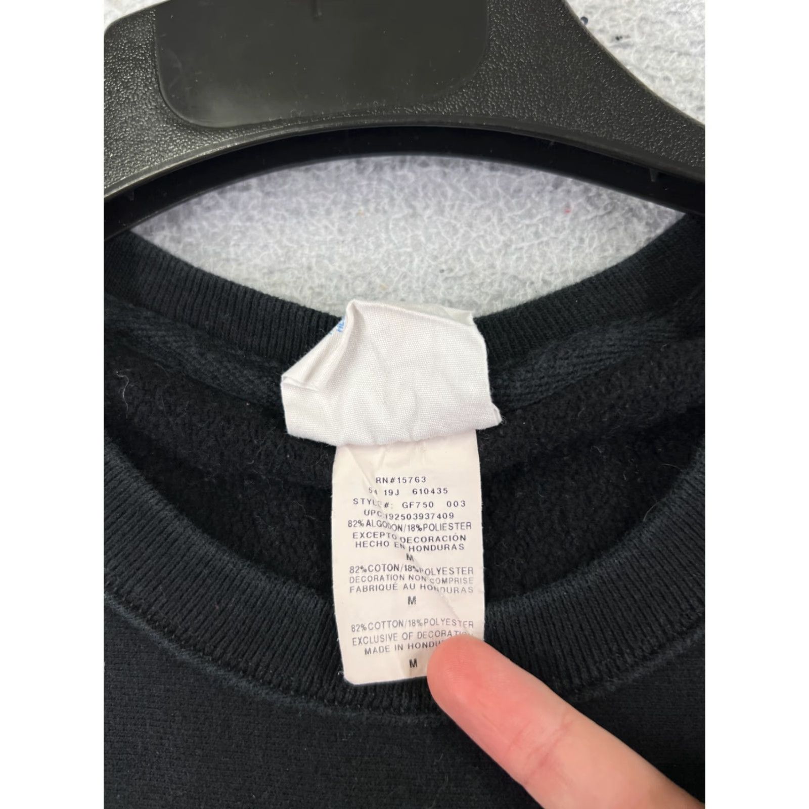 Champion Champion Adult Medium Black Spellout Crop Reverse Weave Crew Neck Sweater Mens Size US M / EU 48-50 / 2 - 6 Thumbnail