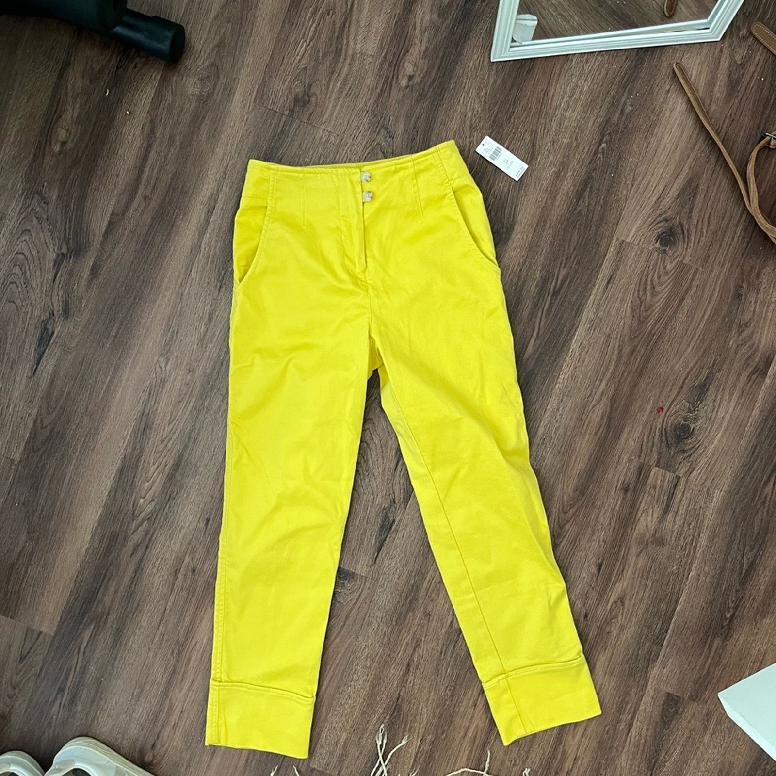 Anthropologie Maeve Anthropologie Cigarette Capri Pants NWT yellow 2P Size 26" / US 2 / IT 38 - 5 Thumbnail