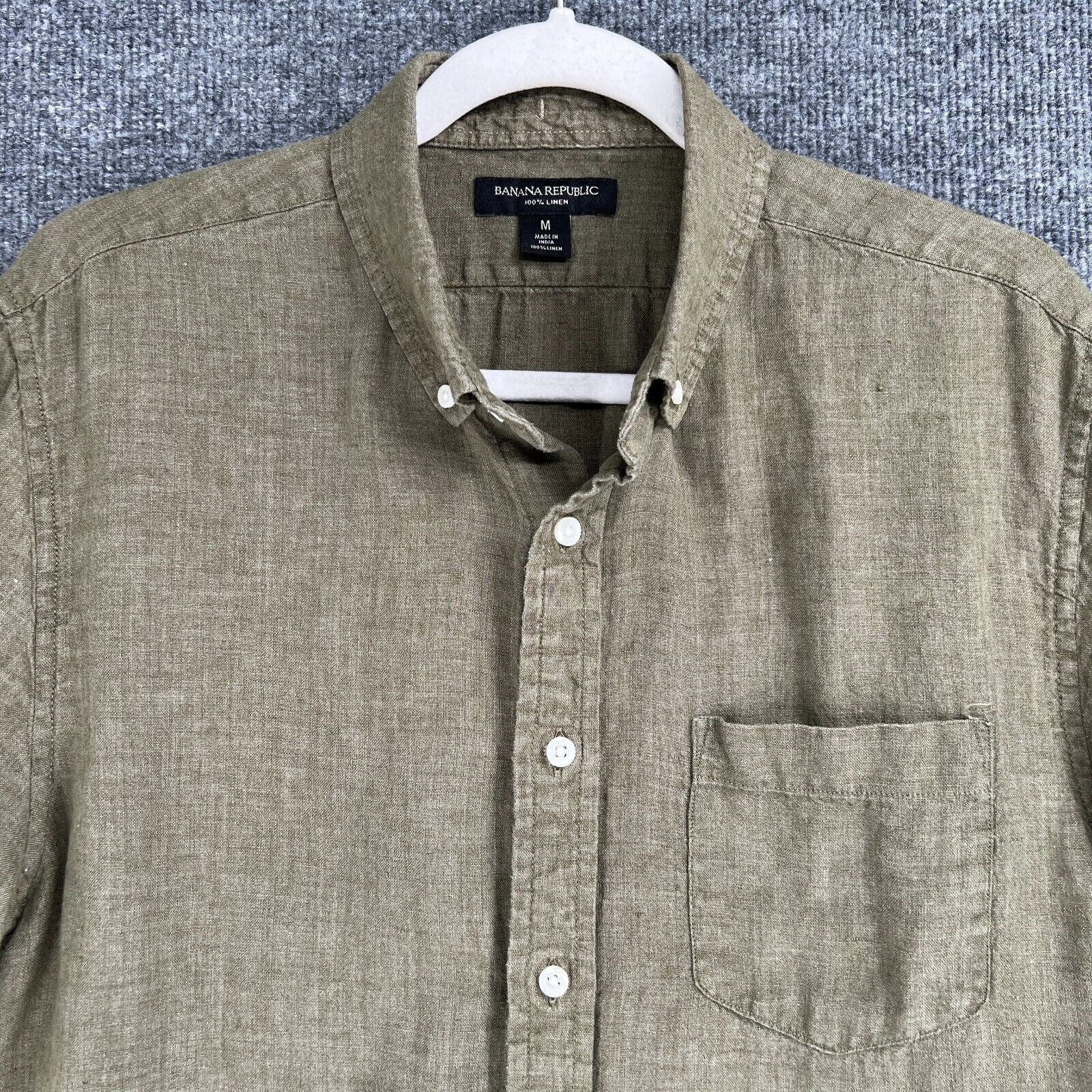 Banana Republic Banana Republic Castelletto Short Sleeve Linen Shirt Size M Size US M / EU 48-50 / 2 - 2 Thumbnail