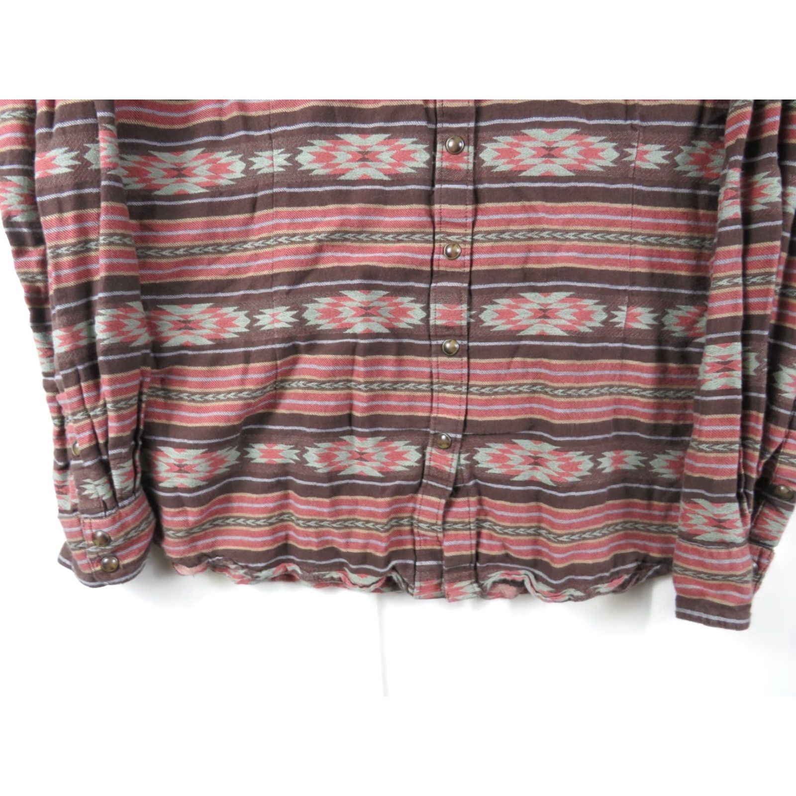 Ariat Ariat Shirt Womens XL Brown Aztec Southwestern Pearl Snap Western Cotton Size XL / US 12-14 / IT 48-50 - 2 Thumbnail