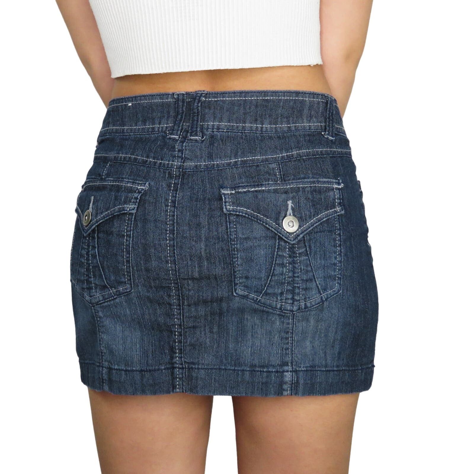 Vintage Y2k Denim Vintage Jean Mini Skirt Denim Micro Skirt 29" Size 29" - 1 Thumbnail