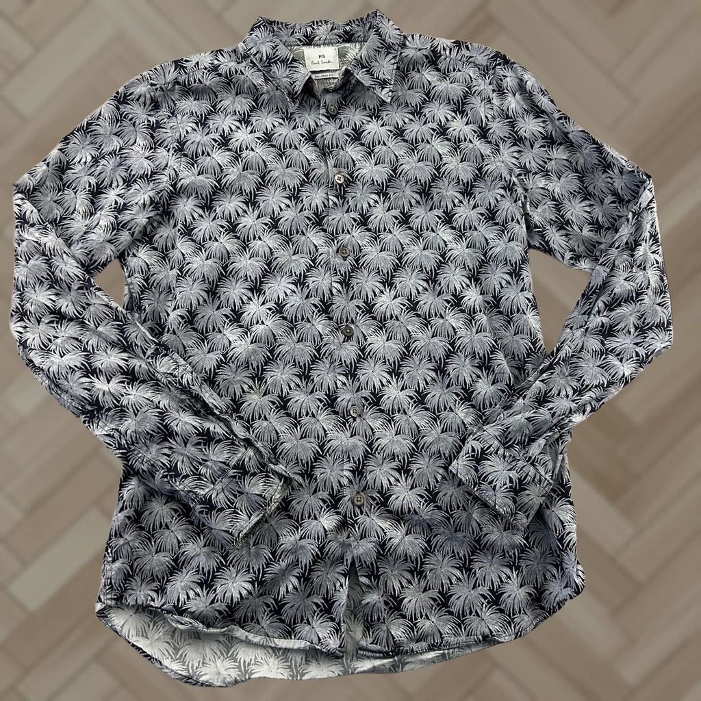 Paul Smith Paul Smith Tailored Fit Floral Long Sleeve Button Front Shirt Mens S Gray Size US S / EU 44-46 / 1 - 1 Thumbnail