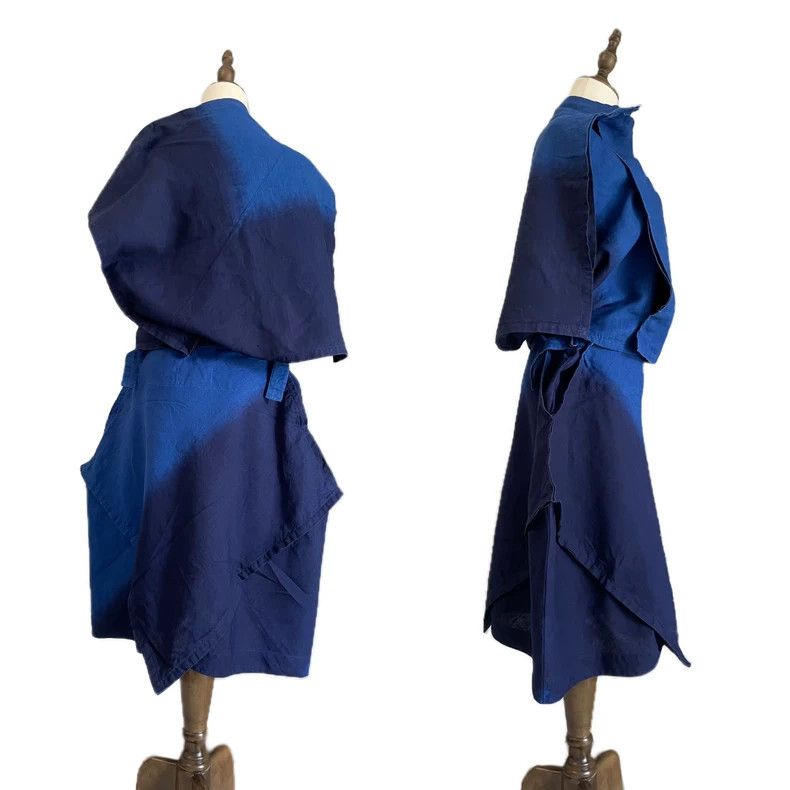 Issey Miyake Issey Miyake size:3 Blue-dyed short-sleeved top Size XS / US 0-2 / IT 36-38 - 7 Thumbnail