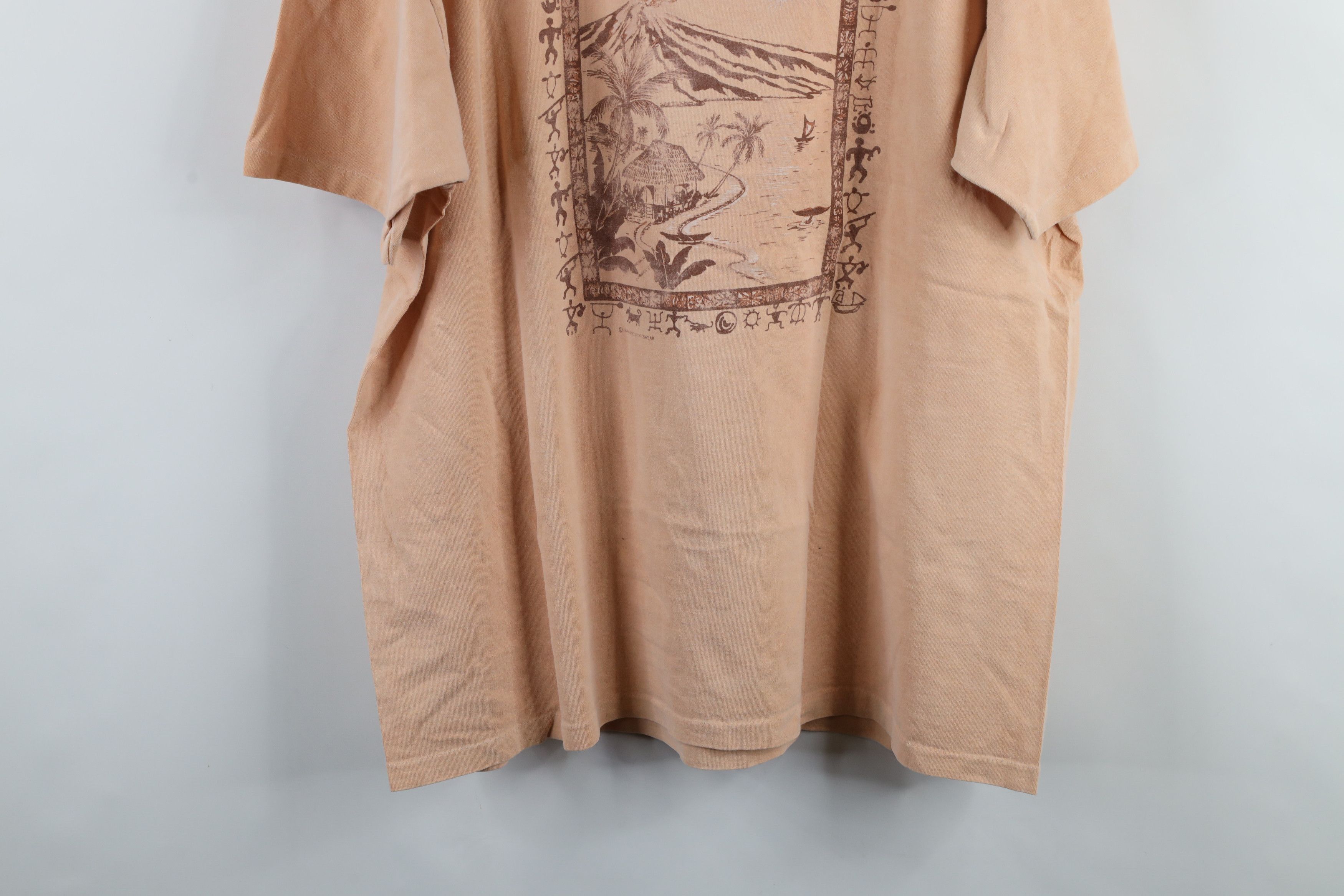 Vintage Vintage 90s Streetwear Stonewash Hawaii Cave Art T-Shirt USA Size US XXL / EU 58 / 5 - 14 Thumbnail