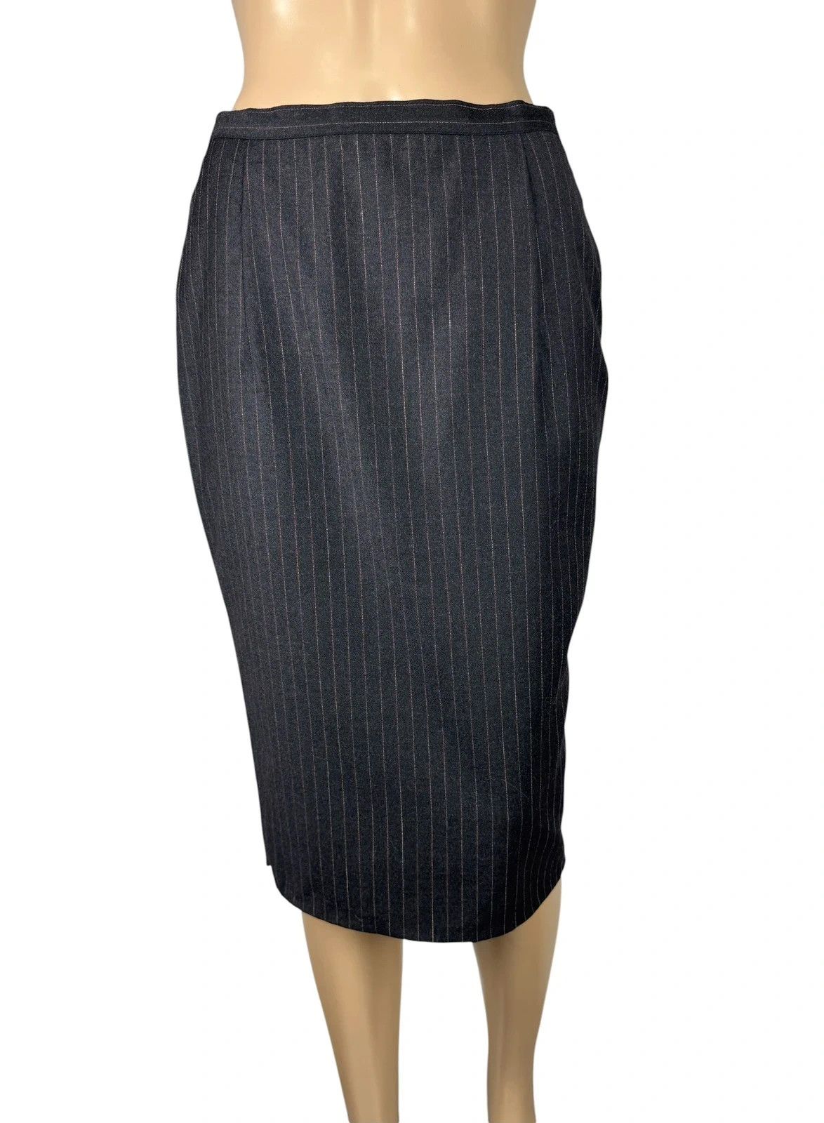 Other Patrick Hellmann Collection Skirt Wool Striped Knee-Length Size 32" / US 10 / IT 46 - 1 Thumbnail