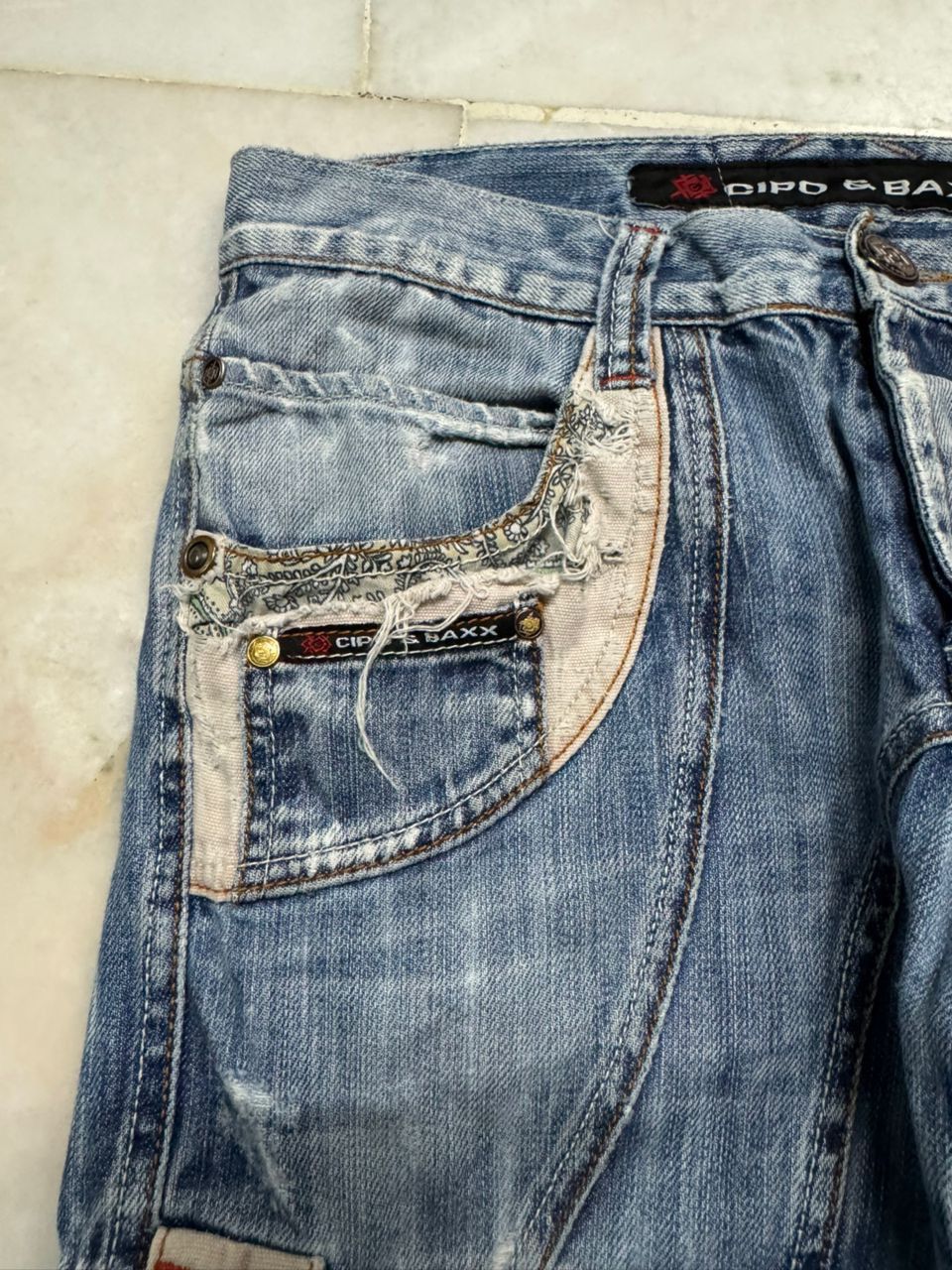 Japanese Brand 💥Insane💥90s DipoxBaxx Sand Washed Distressed Cargo Rare Jean Size US 32 / EU 48 - 7 Thumbnail