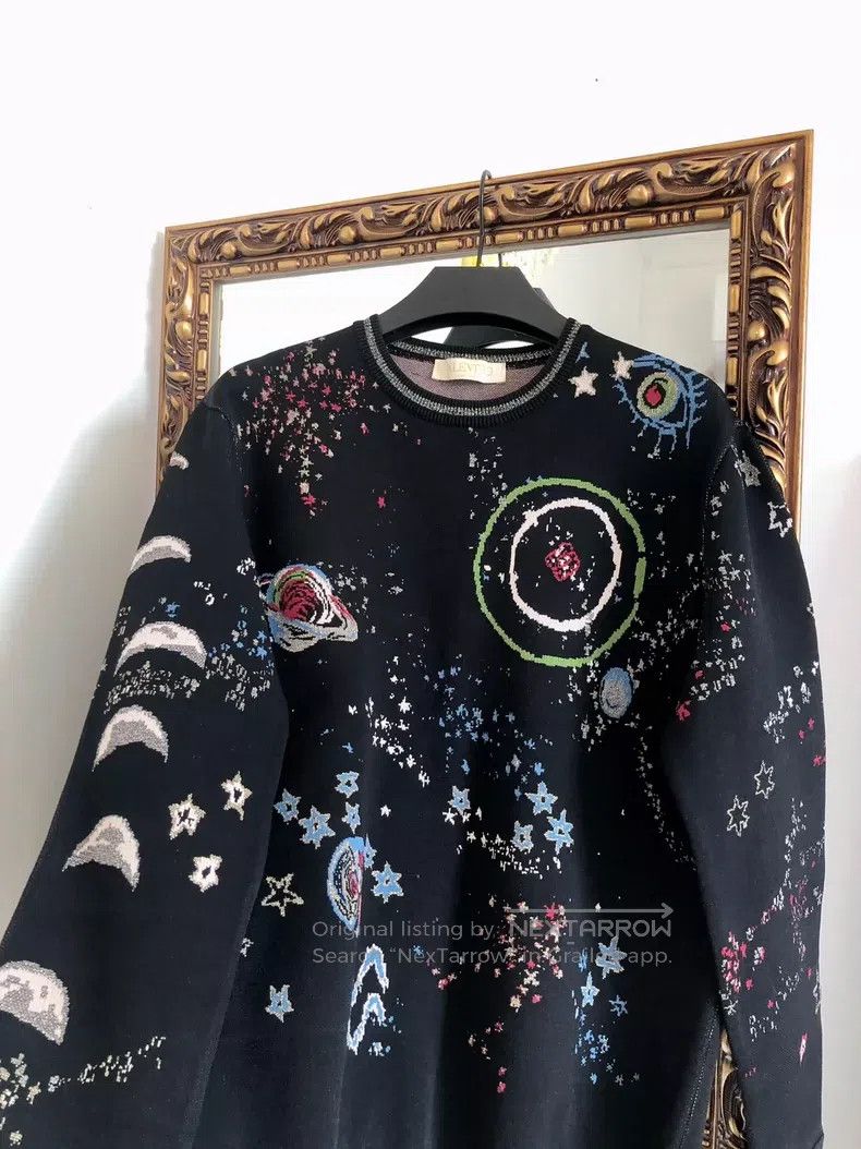 Valentino Valentino Moon Universe Starry Sky Embroidered Sweater Size L / US 10 / IT 46 - 4 Thumbnail