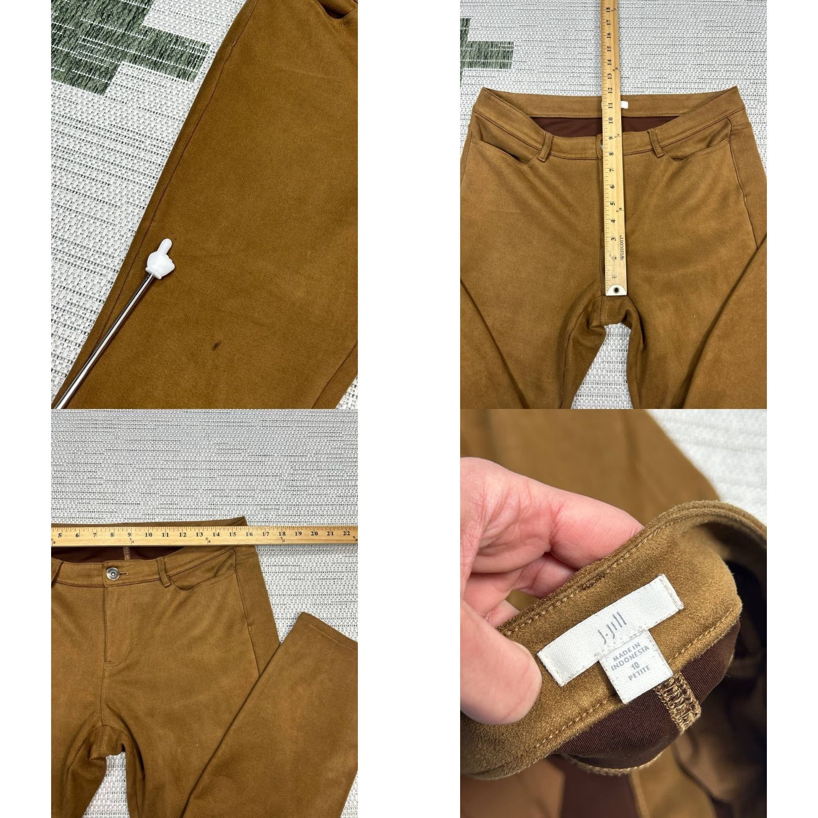 J. Jill J Jill Pants Womens 10 Petite Brown Faux Suede Luxe Ankle Stretch Straight Leg Size 32" / US 10 / IT 46 - 8 Thumbnail