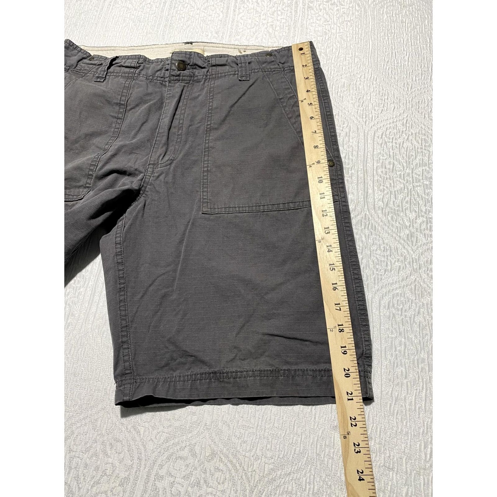 Vintage Ruff Hewn Shorts Mens 34 Gray Chino Canvas Flat Front Pockets Casual Cotton Size US 34 / EU 50 - 6 Thumbnail