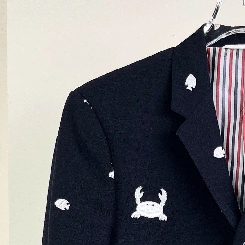 Thom Browne Thom Browne size2 Blue and green wool coat Size 36S - 3 Thumbnail