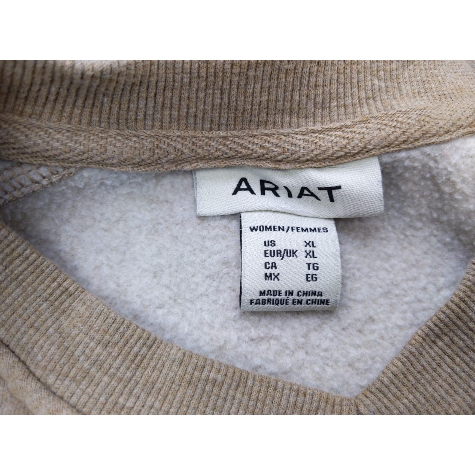 Ariat Ariat Western Sweatshirt Womens XL Beige Fleece Lined Embroidered Pullover Top Size XL / US 12-14 / IT 48-50 - 5 Thumbnail