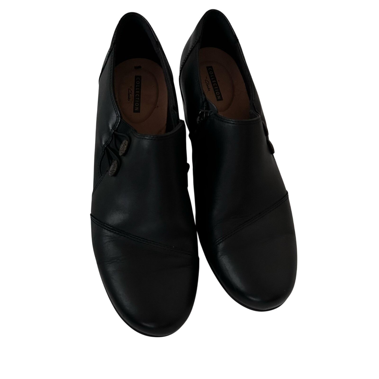 Clarks Clarks Emslie Warren Black Leather Heeled Loafers Sz 10 Size US 10 / IT 40 - 2 Thumbnail