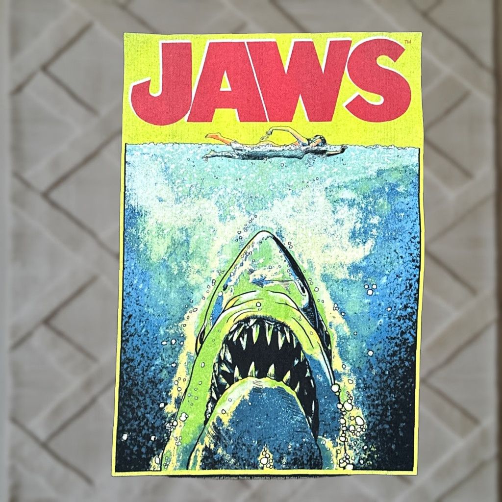 Fruit Of The Loom VINTAGE Jaws Graphic Print Tank Top Men’s Medium Black 90s Movie Retro Y2K Size US M / EU 48-50 / 2 - 1 Thumbnail