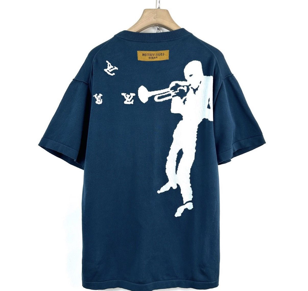 Louis Vuitton Louis Vuitton Navy Blue New Piper Knit Short Sleeve K12 Size US XL / EU 56 / 4 - 2 Thumbnail