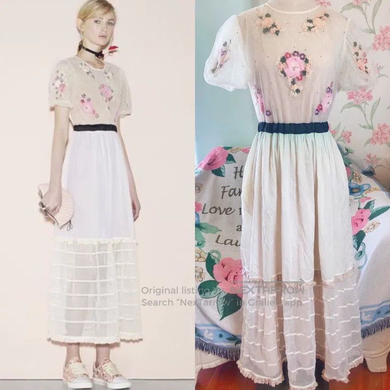 Valentino Flower lace dress dress