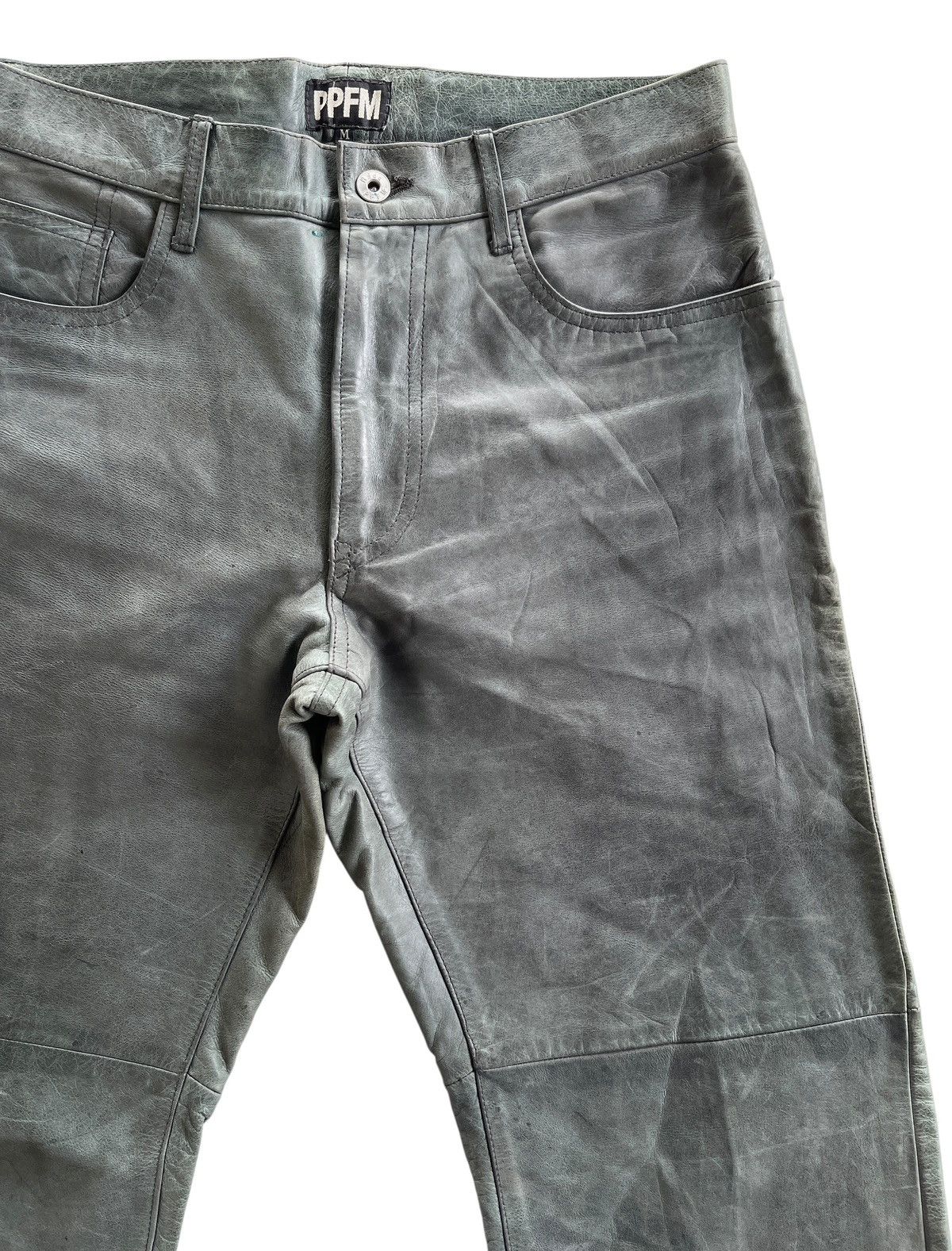 PPFM PPFM Dirty Green Leather Pants Size US 30 / EU 46 - 4 Thumbnail