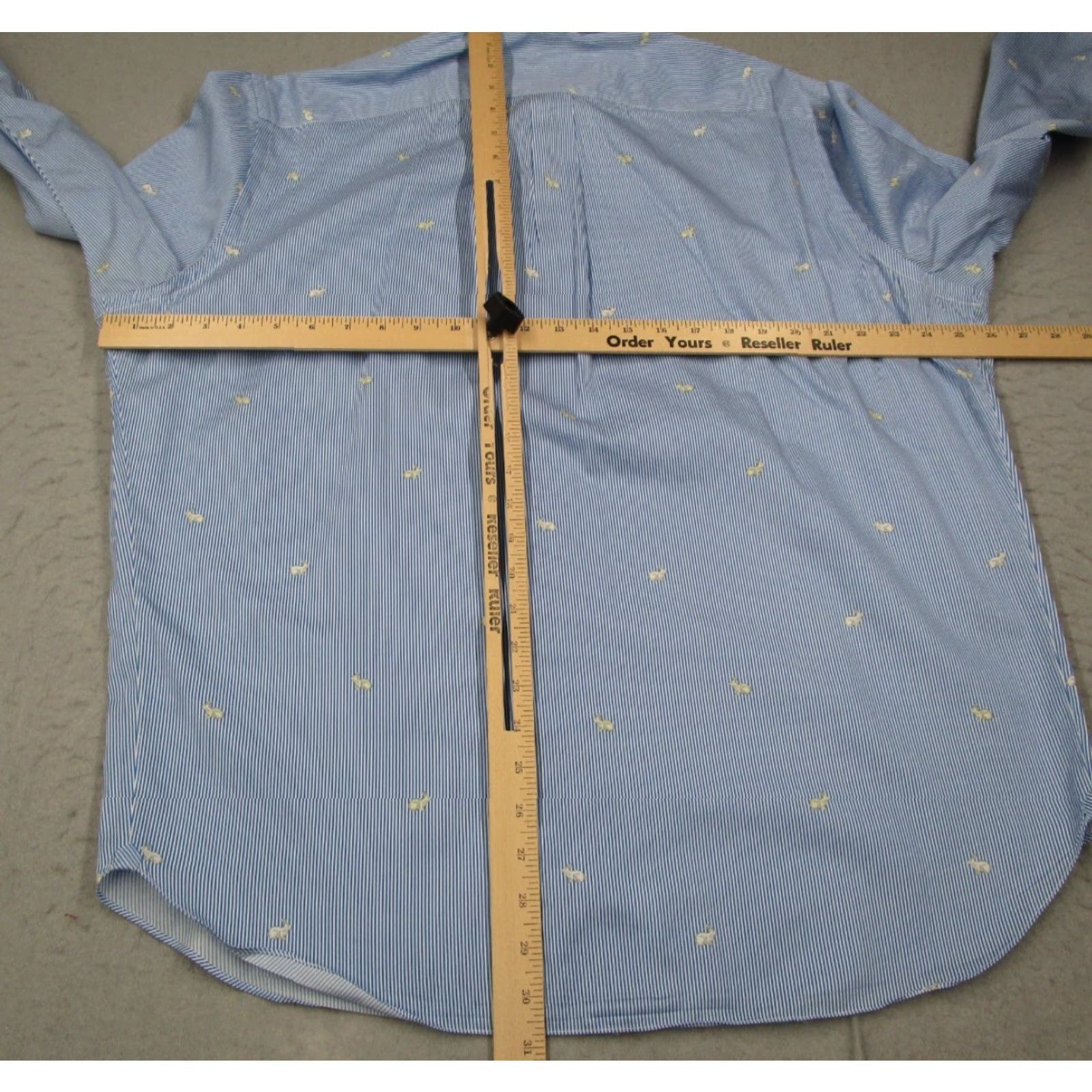 Vintage NIGEL CURTISS Shirt Mens XL Blue Stripe Button Up AOP Rabbit Long Sleeve Dress Shirt Size US XL / EU 56 / 4 - 7 Thumbnail