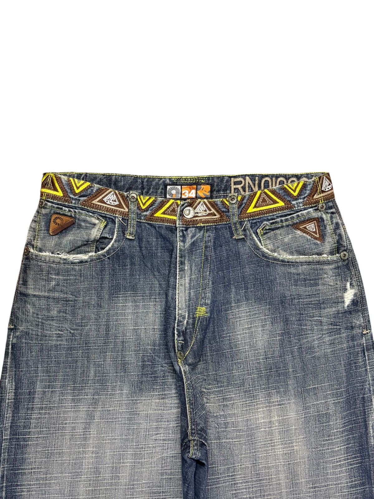 Akademiks × Japanese Brand Vintage Akademiks Diamond Embroidered Wide Leg Baggy Jeans Size US 34 / EU 50 - 4 Thumbnail
