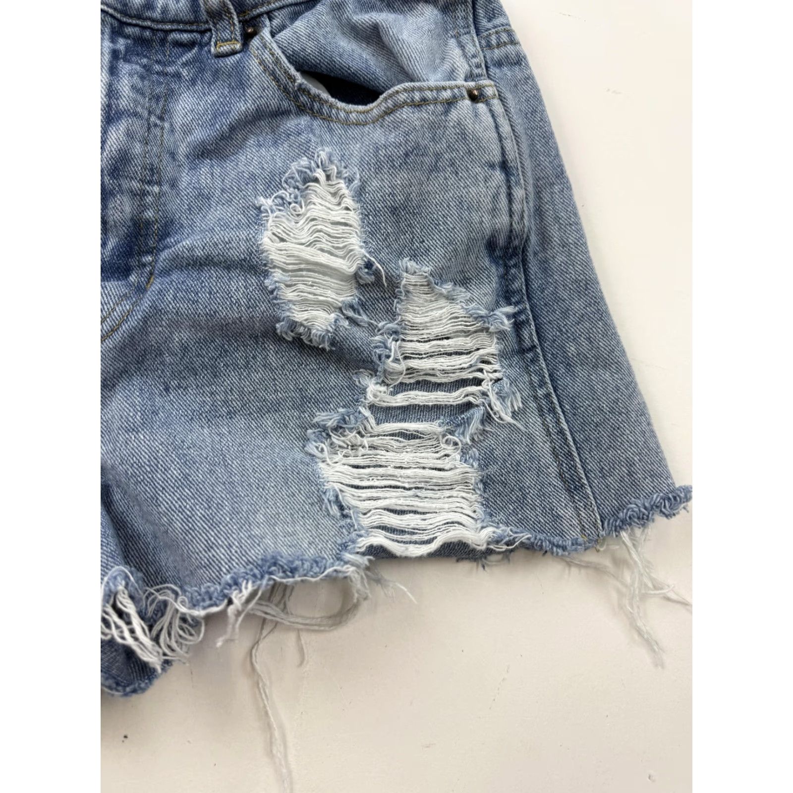 Pacsun PacSun Shorts Womens 25 Blue Distressed Cutoff Button Fly Denim Size 42" / US 20 - 2 Thumbnail