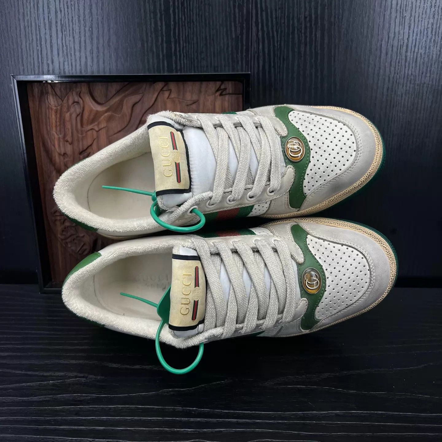 Gucci Gucci Gray Green No Logo Distressed Sneaker 1x 36 Women's Size US 5.5 / IT 35.5 - 2 Thumbnail