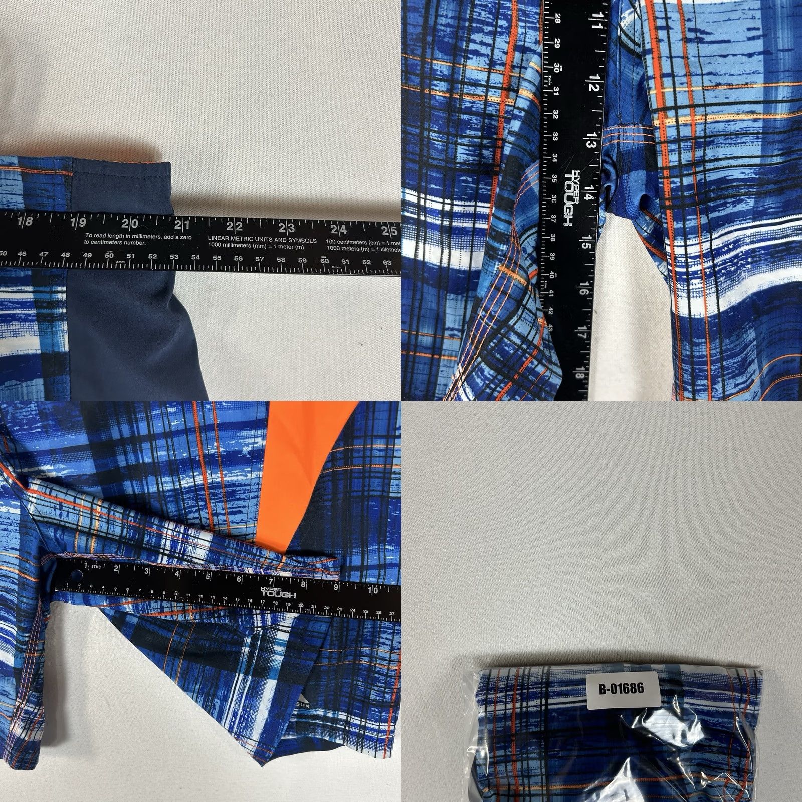 ZeroXposur Zero Xposur Mens XL Blue Trunks Beach Quick Dry Drawstring Plaid Geometric Size ONE SIZE - 8 Thumbnail