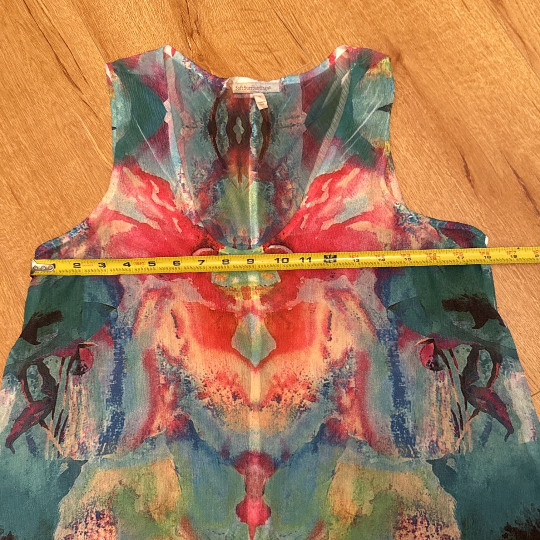 Soft Surroundings Soft Surroundings Tunic M Women Tank Sheer Floral Multicolor Hi Lo Asymmetrical Waterflower Flowing 90s? Size M / US 6-8 / IT 42-44 - 4 Thumbnail