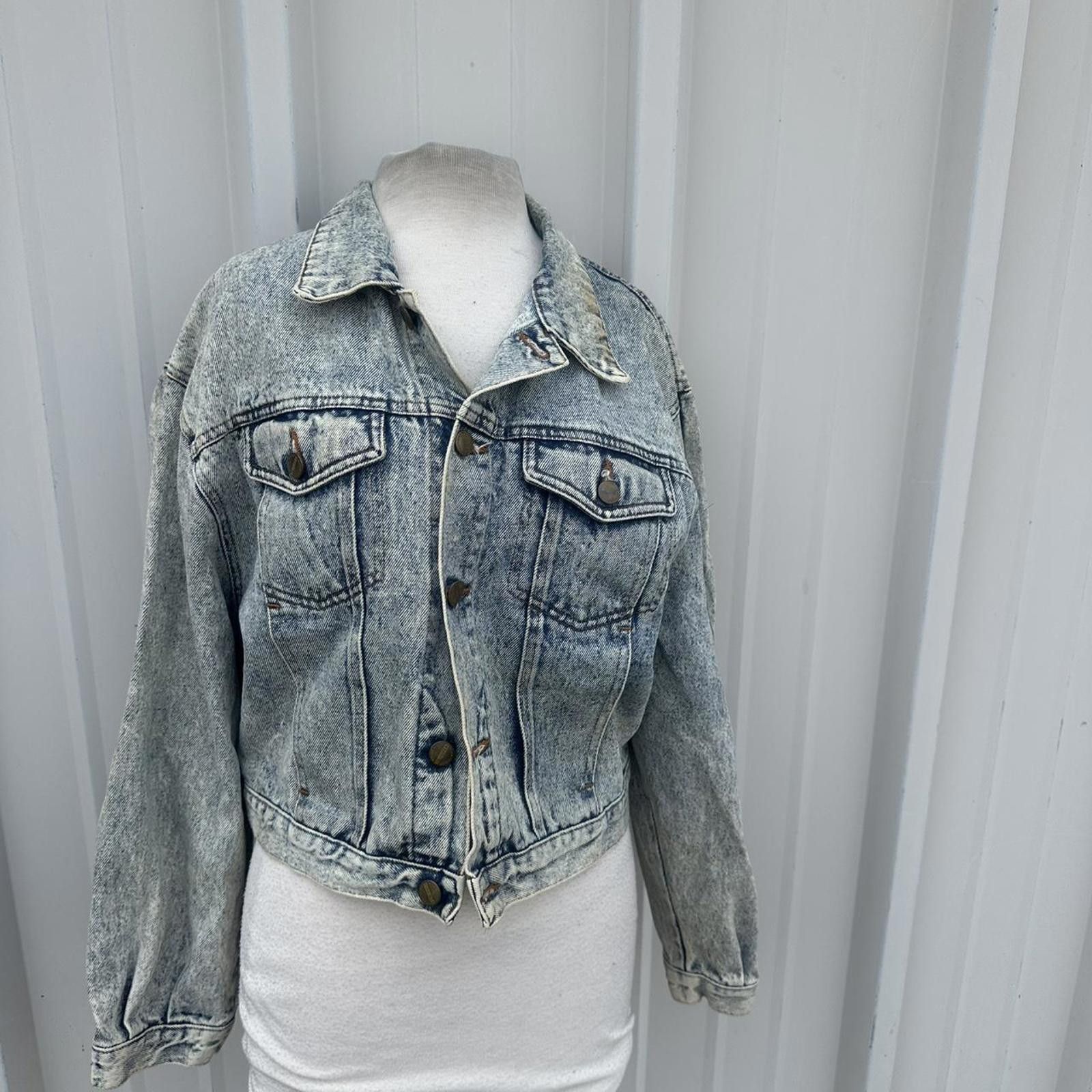 Other Vintage 80s FORENZA Light Acid Wash Denim Jean Trucker Size M / US 6-8 / IT 42-44 - 1 Thumbnail