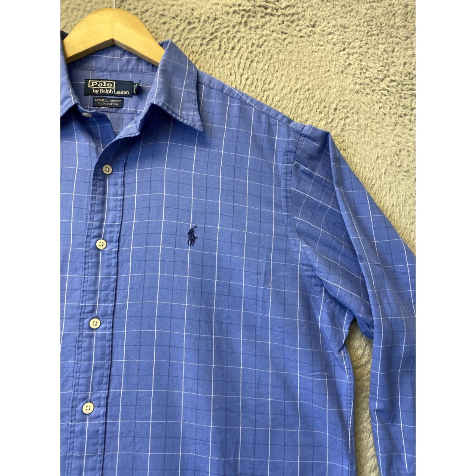 Polo Ralph Lauren VINTAGE Polo Ralph Lauren Classic Button Long Sleeve Shirt - Blue, Adult Medium, Plaid, Casual, Mens Size US M / EU 48-50 / 2 - 3 Thumbnail