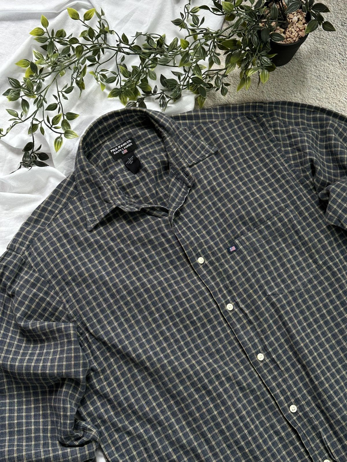 Polo Ralph Lauren × Ralph Lauren × Vintage Vintage flannel shirt polo jeans co. Ralph lauren Size US L / EU 52-54 / 3 - 3 Thumbnail