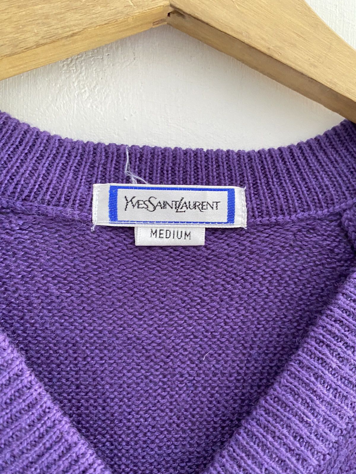 Vintage × Yves Saint Laurent Vintage Yves Saint Laurent V neck wool sweatshirts Size US M / EU 48-50 / 2 - 4 Thumbnail