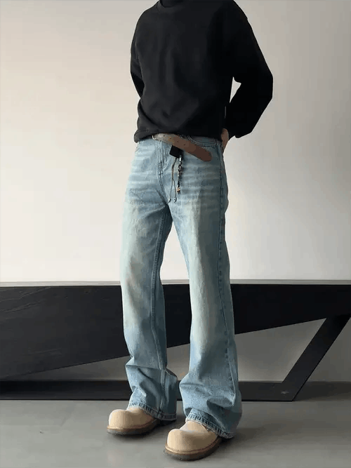 VIBE Blue Flare Jeans, Wide Leg Jeans Size US 32 / EU 48 - 2 Thumbnail
