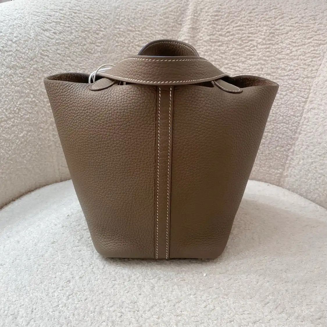 Hermes Hermes Picotin Lock 18 Etoupe Clemence cowhide leather picotin handbag silver ha Size ONE SIZE - 1 Thumbnail