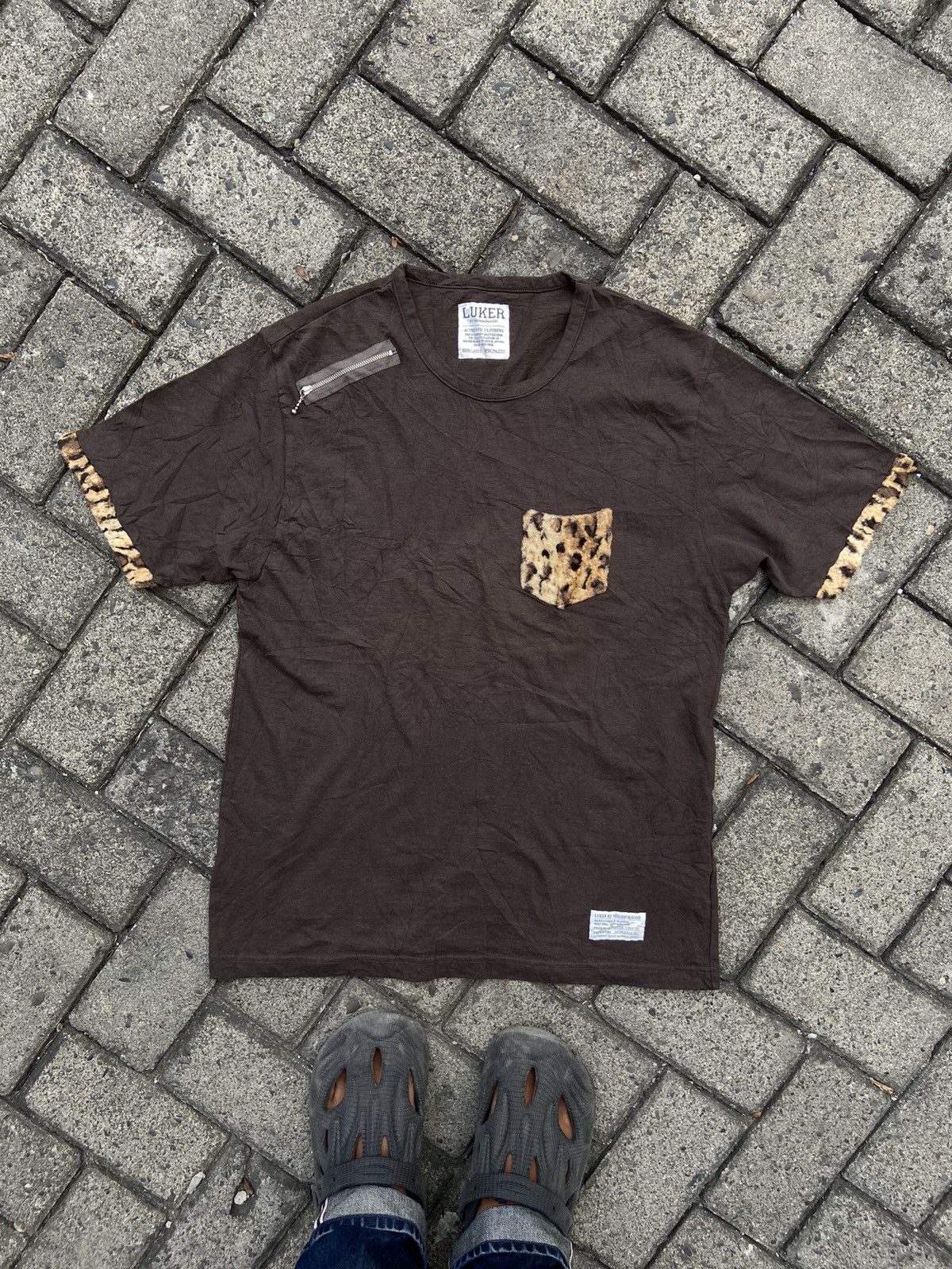 image of Carhartt x Neighborhood Luker Fur Pocket Tee in Black, Men's (Size Large)
