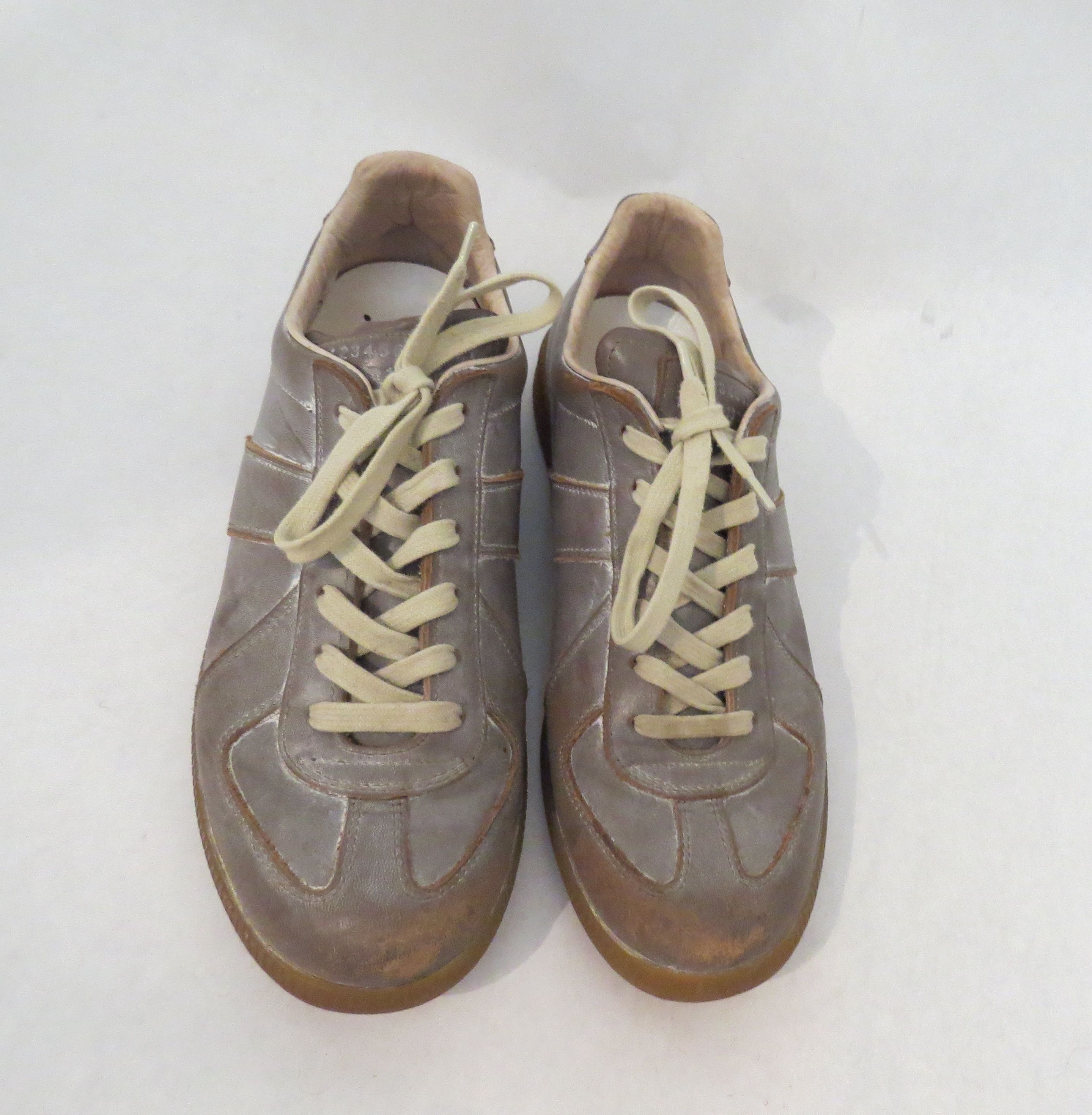image of Maison Margiela Waxed Gat Shoes in Brown, Men's (Size 7)