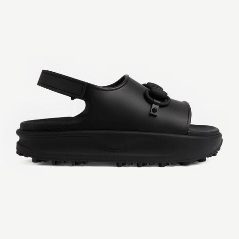 image of Gucci Horsebit Men Platform Sandals Size 12 in Black