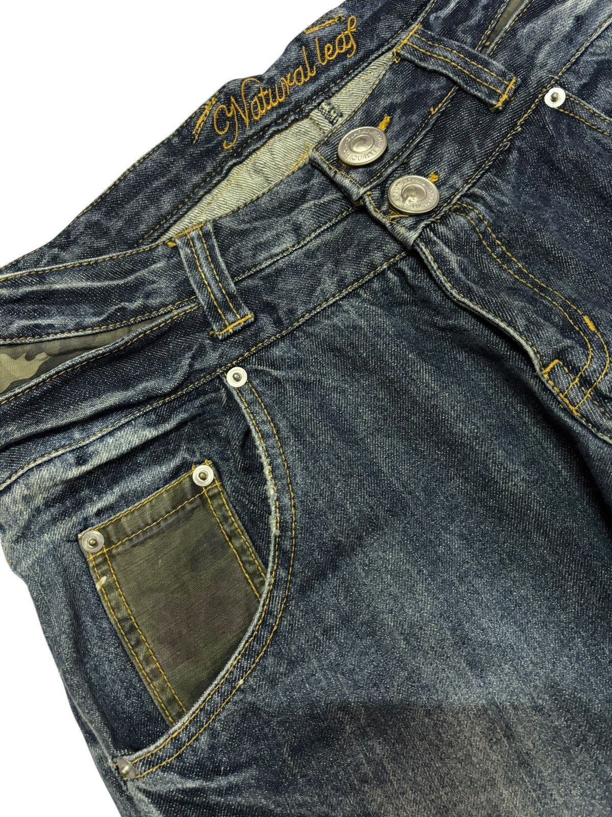 Japanese Brand Vtg Natural Leaf Japan Short Jeans Size US 31 - 3 Thumbnail