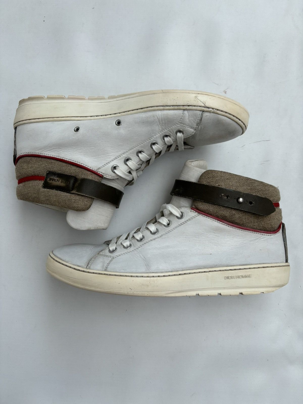 Dior × Hedi Slimane DIOR HOMME Leather High Top Sneakers Size US 7.5 / EU 40-41 - 3 Thumbnail