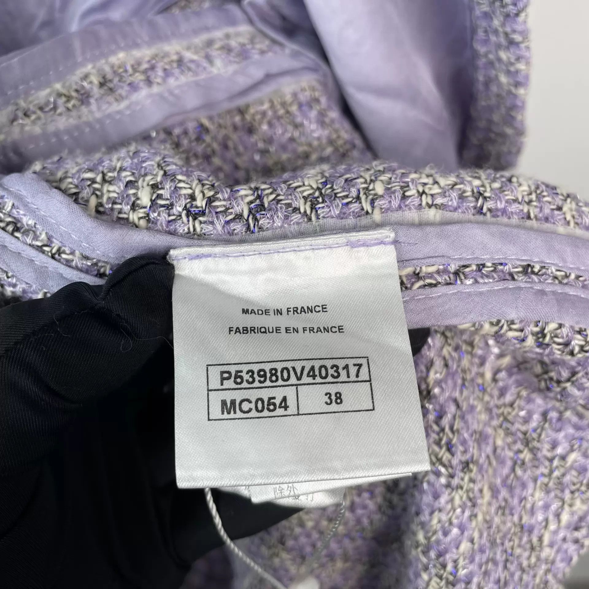 Chanel CHANEL Purple Tweed Classic Jacket Size 38 Size S / US 4 / IT 40 - 6 Thumbnail